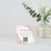 Kersebloesems Roze Goud Sweet Sixteen QR Cadeau Informatiekaartje (Staand voorkant)