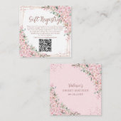 Kersebloesems Roze Goud Sweet Sixteen QR Cadeau Informatiekaartje (Voorkant / Achterkant)