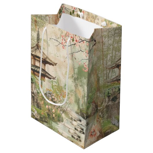 Kersebloesemtuin Scène (4) Medium Cadeauzakje (Voorkant Gekanteld)