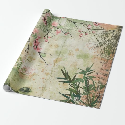 Kersebloesemtuin Scène (5) Cadeaupapier (Uitgerold)