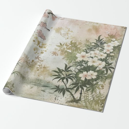 Kersebloesemtuin Scène (6) Cadeaupapier (Uitgerold)