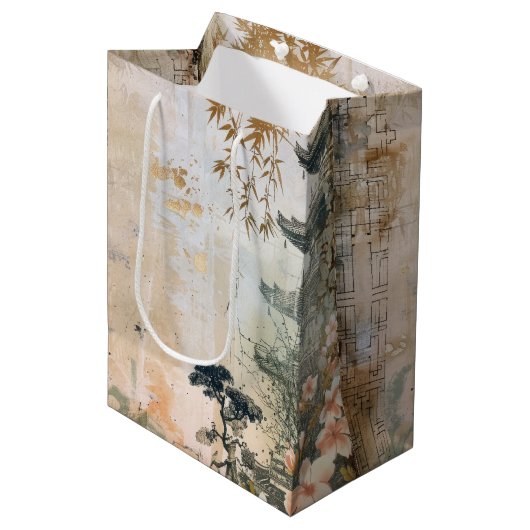 Kersebloesemtuin Scène (7) Medium Cadeauzakje (Voorkant Gekanteld)