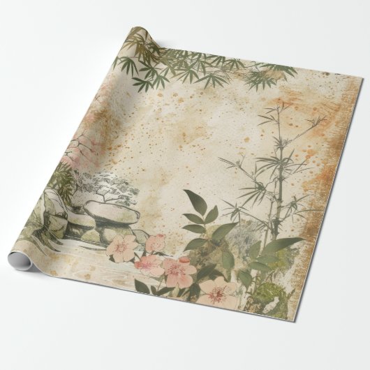 Kersebloesemtuin Scène (8) Cadeaupapier (Uitgerold)