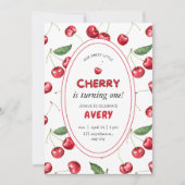 Kersen 1e verjaardagsfeest kaart (Voorkant)