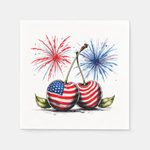 Kersen 4 juli, Patriottisch T-shirt Servet