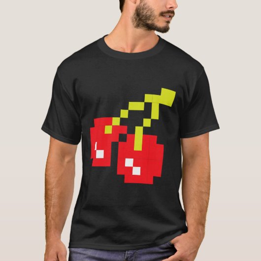 Kersen 80s Videogame Halloween Kostuum Gemakkelijk T-shirt (Voorkant)