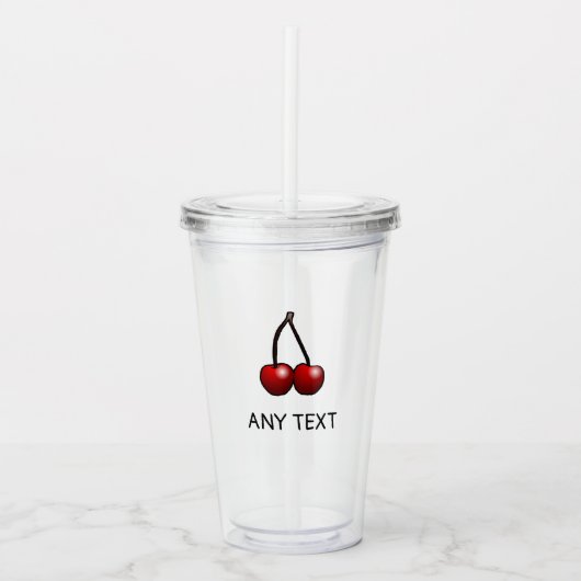 Kersen Acryl Tumbler Drinkbeker (Voorkant)