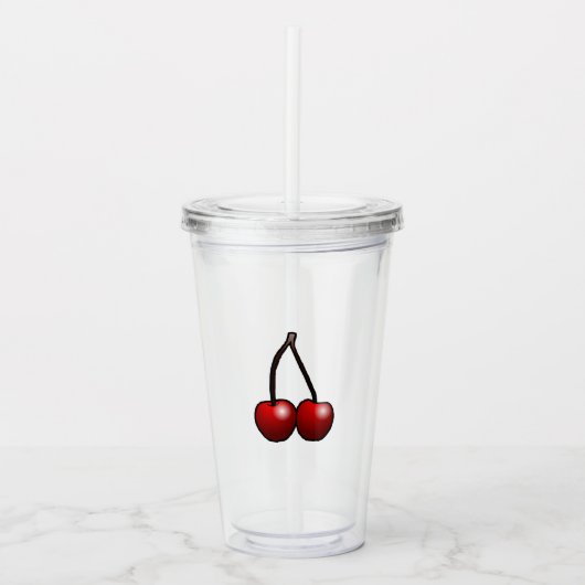Kersen - Acryl Tumbler Drinkbeker (Voorkant)