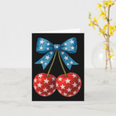 Kersen Amerikaanse vlag Coquette Bow Cherry 4e van Kaart (Gele Bloem)