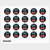 Kersen Amerikaanse vlag Coquette Bow Cherry 4e van Ronde Sticker (Vel)