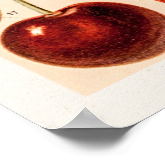  kersen Antiek kersen fruit Poster (Hoek)