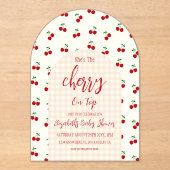 kersen-Baby shower Acryl Uitnodigingen (Voorkant)