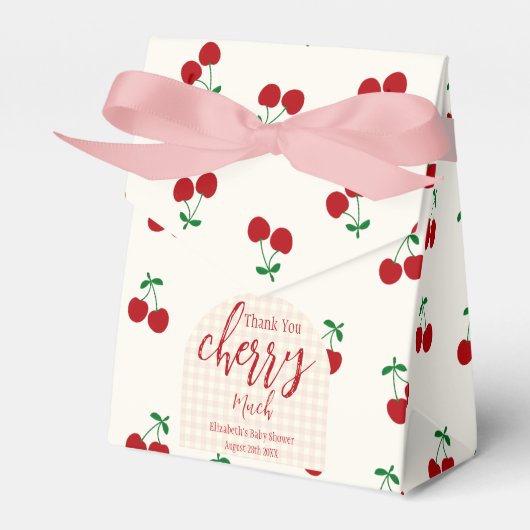 kersen-Baby shower Bedankdoosjes (Voorkant Zijde)