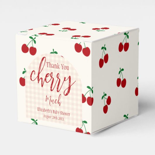 kersen-Baby shower Bedankdoosjes (Voorkant Zijde)