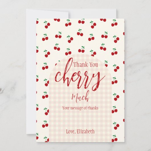 kersen-Baby shower Bedankkaart (Voorkant)