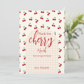 kersen-Baby shower Bedankkaart (Staand voorkant)