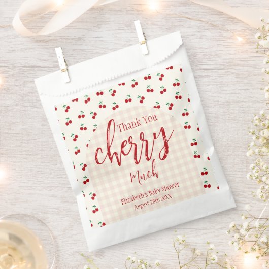 kersen-Baby shower Bedankzakje (Geknipt)
