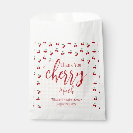 kersen-Baby shower Bedankzakje (Voorkant)