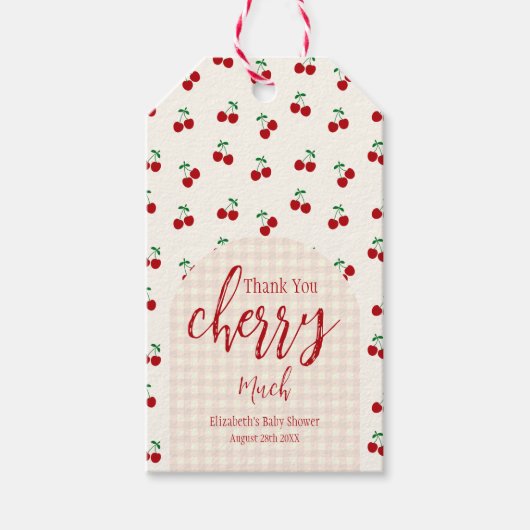 kersen-Baby shower Cadeaulabel (Voorkant)