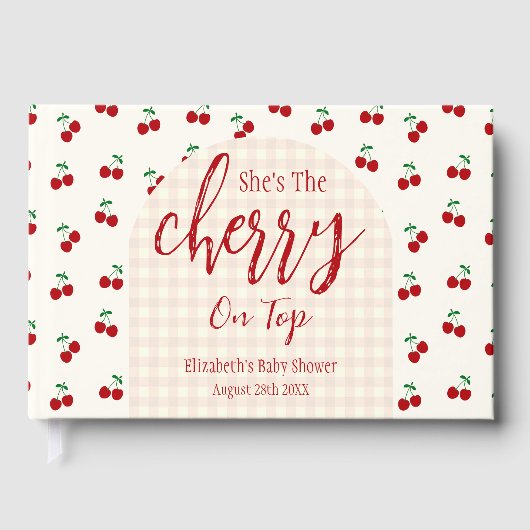 kersen-Baby shower Gastenboek (Voorkant)