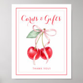 Kersen Baby shower Kaarten & Geschenken Tafelteken Poster (Voorkant)