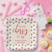 kersen-Baby shower Papieren Bordje (Feest)