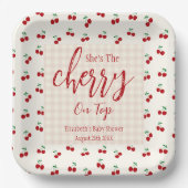 kersen-Baby shower Papieren Bordje (Voorkant)