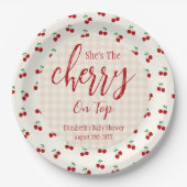 kersen-Baby shower Papieren Bordje (Voorkant)