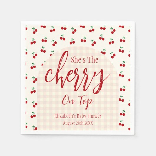 kersen-Baby shower Servet (Voorkant)