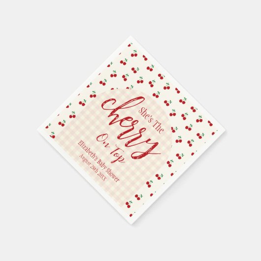 kersen-Baby shower Servet (Hoek)