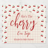 kersen-Baby shower Sparkling Wijnetiket (Enkel label)