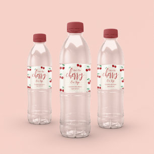 kersen-Baby shower Waterfles Etiket