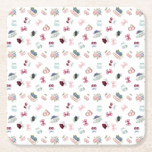 Kersen, bessen en bogen! kartonnen onderzetters (Voorkant)