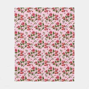 Kersen bloempatroon Gordijn Fleece Deken