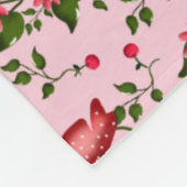 Kersen bloempatroon Gordijn Fleece Deken (Hoek)