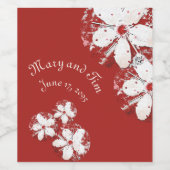 kersen bloesem poëzie rode witte elegant sakura wijn etiket (Enkel label)