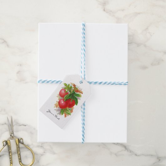 kersen cadeaulabel (Met Touw)