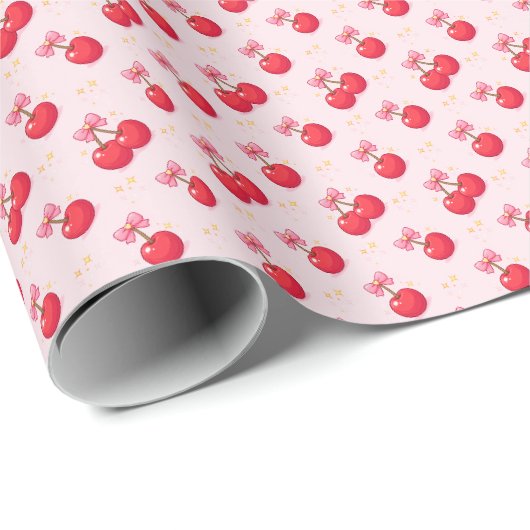 Kersen Cadeaupapier (Rol Hoek)