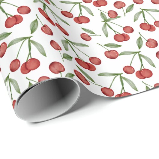 Kersen Cadeaupapier (Rol Hoek)