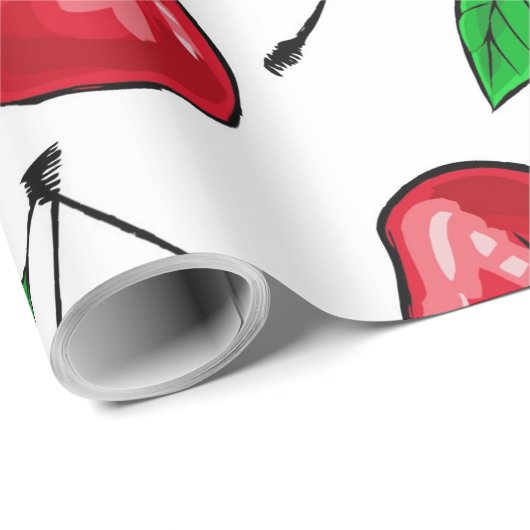 Kersen Cadeaupapier (Rol Hoek)