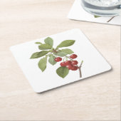 kersen (Cerasus domestica) van Redouté Kartonnen Onderzetters (Schuin)