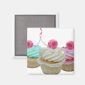 Kersen cupcakes magneet (Voorkant / Achterkant)