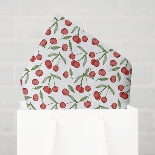 Kersen Decoupage Papier, Zomerfruit Tissuepapier (Cadeauzakje)