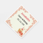 Kersen eerste verjaardag 1e Cherry Berry thema Servet (Hoek)