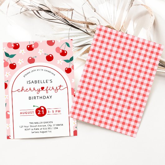 Kersen eerste verjaardag 1e verjaardag kaart