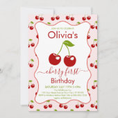 Kersen Eerste Verjaardag Kersen 1e Verjaardag Kaart (Voorkant)