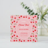 KERSEN Eerste Verjaardagsfeest Uitnodiging (Staand voorkant)