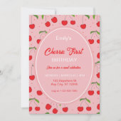 KERSEN Eerste Verjaardagsfeest Uitnodiging (Voorkant)