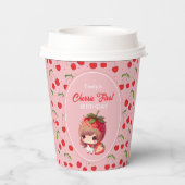 KERSEN Eerste Verjaardagsfeest Uitnodiging Papieren Bekers (Achterkant)