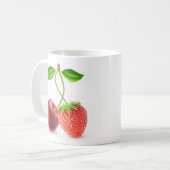 Kersen en aardbei samen koffiemok (Voorkant links)